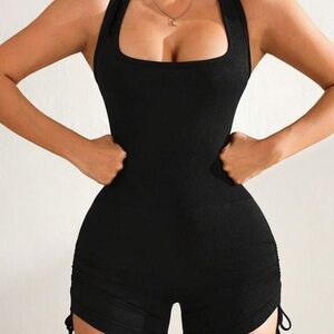Black Sleeveless Bodycon Romper seamless